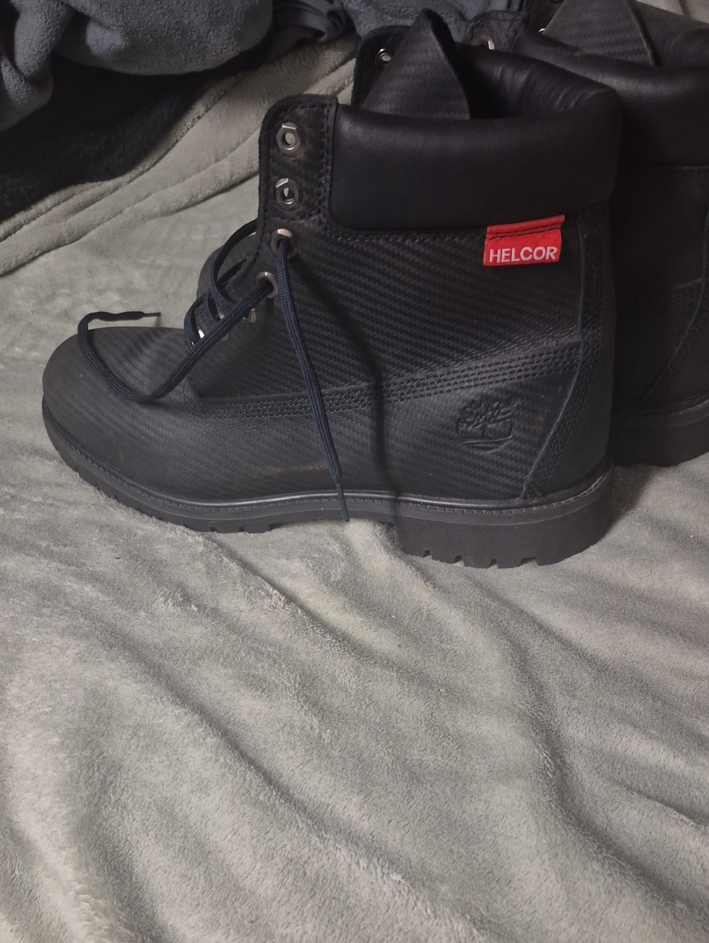 Timberland Black HELCOR Lace-Up Tactical Boots with Red Tag